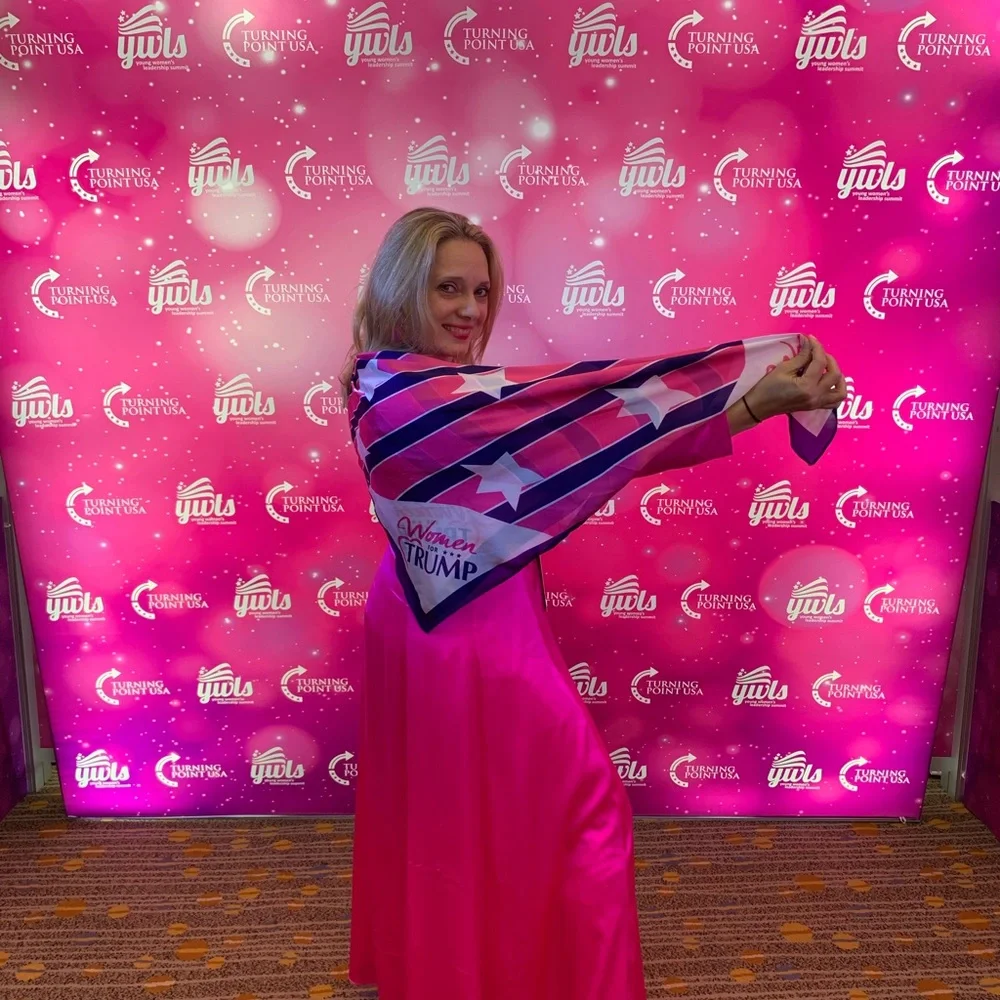Women’s scarf 90x90 cm Trump blue and pink‎